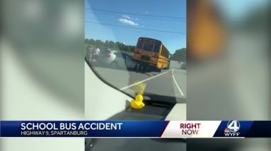 Car, school bus collide in Spartanburg County, injuries reported, troopers say