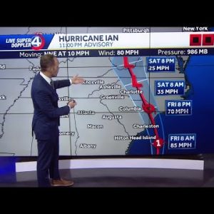 Hurricane Ian track shows new South Carolina landfall location, timing