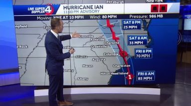 Hurricane Ian track shows new South Carolina landfall location, timing