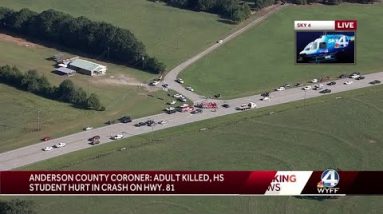 Adult killed, high school student injured in Anderson County crash, officials say