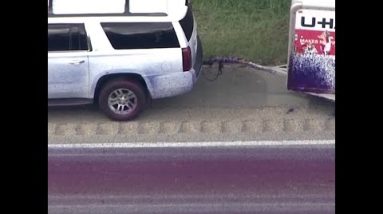 Purple-pink dye spill has I-85 drivers seeing red after backup