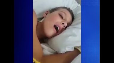Huston Stevenson, 11, recovers after being hit on the first day of school