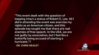 Furman professor talks about attending 'Unite the Right' rally; says he was exercising his rights