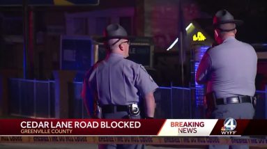 Cedar Lane Road blocked
