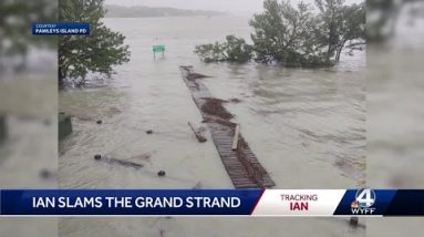 Ian comes ashore, bringing coastal flooding, damage