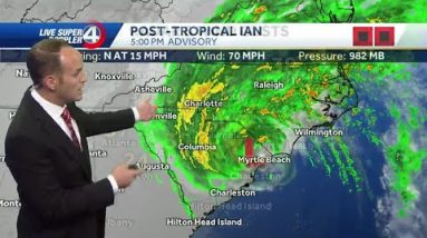 Ian downgraded, sill bringing wind, rain from Carolina coast to Upstate