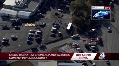 Hazmat, crews, respond to chemical manufacturing company in Pickens County