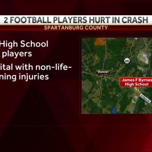 2 Upstate high school football players injured in crash, district says