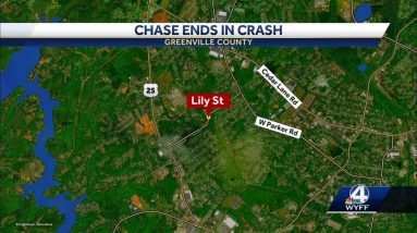 Chase ends in crash in Greenville County