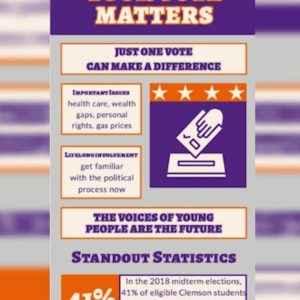 Clemson students create infographics to educate students ahead of midterm elections