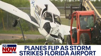 Planes flip at Florida airport amid severe storms  | LiveNOW from FOX