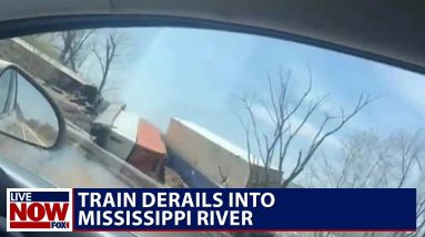 Train derails into Mississippi River in Wisconsin | LiveNOW from FOX