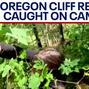 Oregon cliff rescue caught on camera: man saves woman dangling from trail | LiveNOW from FOX