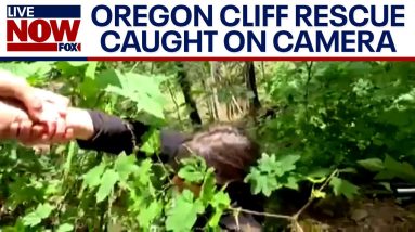 Oregon cliff rescue caught on camera: man saves woman dangling from trail | LiveNOW from FOX