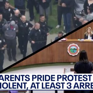 Parents' Pride Protest: At least 3 arrested outside school board in Glendale, CA | LiveNOW from FOX