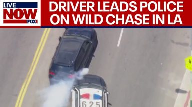 Wild police chase in Los Angeles: Heavy smoke coming from suspect's vehicle | LiveNOW from FOX