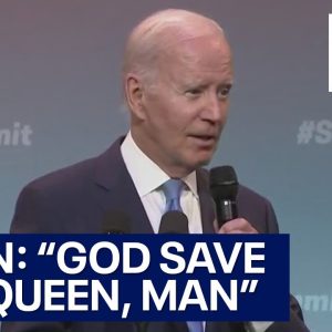 'GOD SAVE THE QUEEN' Biden says to end a gun violence event in Connecticut | LiveNOW from FOX