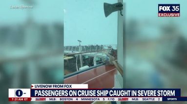 Flying chairs and debris blasting cruise ship passengers during storm | LiveNOW from FOX