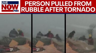 Tornado hits Matador, Texas: TV news crew appears to pull person from rubble | LiveNOW from FOX