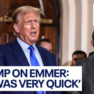Trump speaks outside court after Tom Emmer drops out of House Speaker race | LiveNOW from FOX