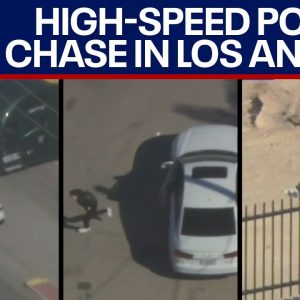 LA police chase: White Audi hits 100+ mph before driver bails on foot | LiveNOW from FOX