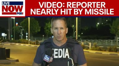 Israel War: Missile flies over reporter's head| LiveNOW from FOX
