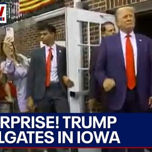 Trump Tailgate: Donald Trump surprises fraternity at Iowa/Iowa State football rivalry game