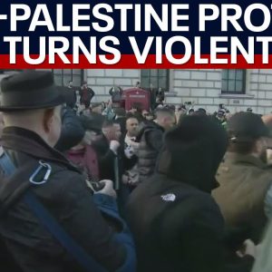 Israel war: Pro-Palestine rally turns violent, police and media attacked | LiveNOW from FOX