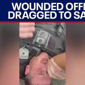 Video: Shot police officer dragged to safety by Good Samaritan | LiveNOW from FOX
