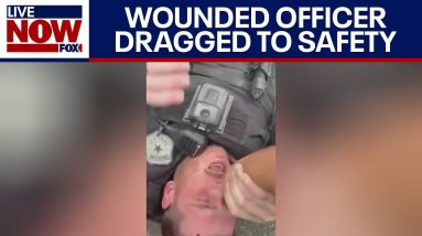 Video: Shot police officer dragged to safety by Good Samaritan | LiveNOW from FOX