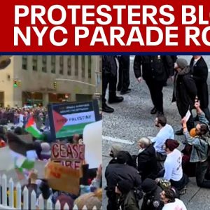 Protesters block NYC parade route in wake of Israel-Hamas war ceasefire | LiveNOW from FOX