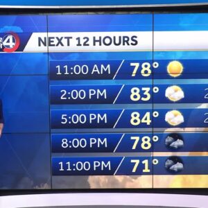 Humid with scattered showers