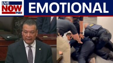 WATCH: CA Sen. Alex Padilla speaks on forceful removal from Kristi Noem news conference