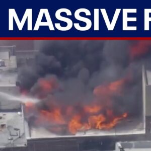 Massive commercial building fire in Los Angeles
